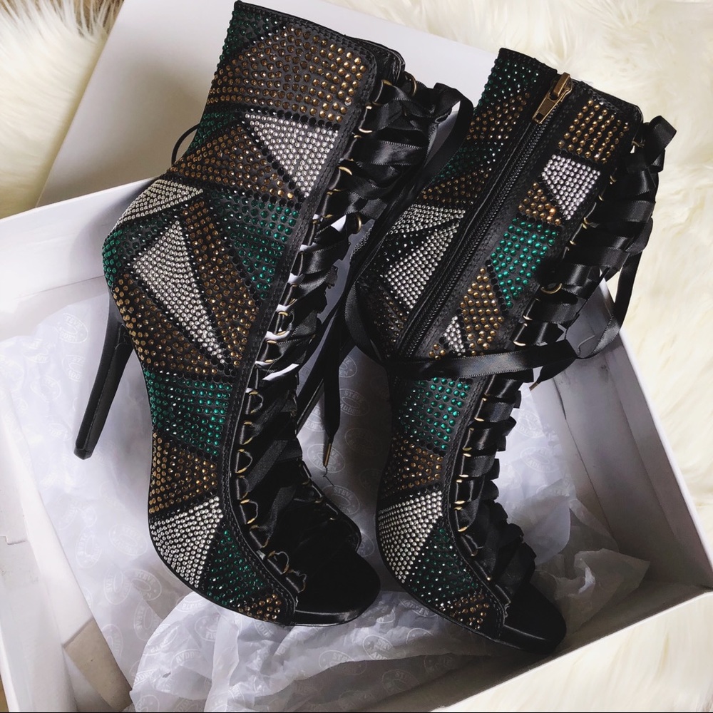 Steve Madden “Flame” Green Multi Bootie